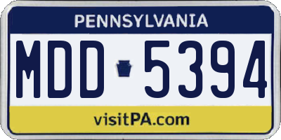 PA license plate MDD5394