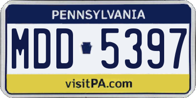 PA license plate MDD5397