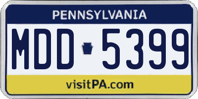 PA license plate MDD5399