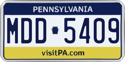 PA license plate MDD5409