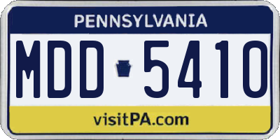 PA license plate MDD5410