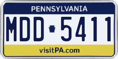 PA license plate MDD5411