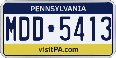 PA license plate MDD5413
