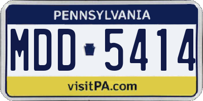 PA license plate MDD5414
