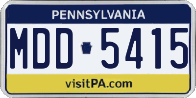 PA license plate MDD5415