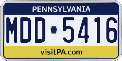 PA license plate MDD5416
