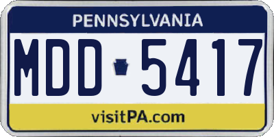 PA license plate MDD5417