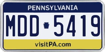 PA license plate MDD5419
