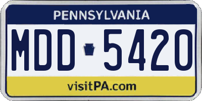PA license plate MDD5420