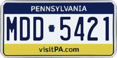 PA license plate MDD5421