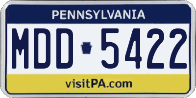 PA license plate MDD5422