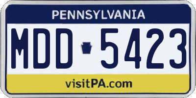 PA license plate MDD5423