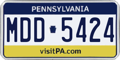 PA license plate MDD5424