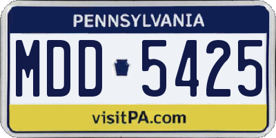 PA license plate MDD5425