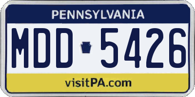 PA license plate MDD5426
