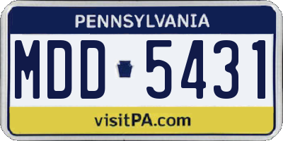 PA license plate MDD5431