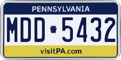 PA license plate MDD5432