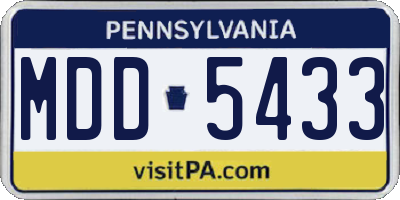 PA license plate MDD5433