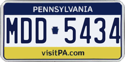 PA license plate MDD5434