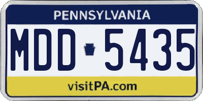 PA license plate MDD5435