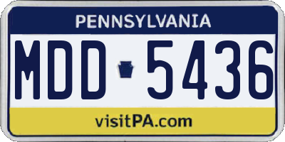 PA license plate MDD5436