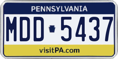 PA license plate MDD5437