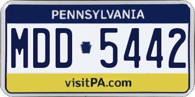 PA license plate MDD5442
