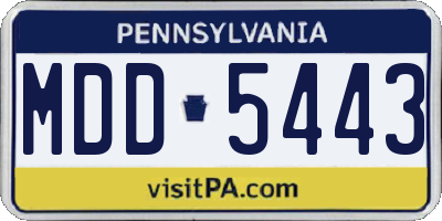 PA license plate MDD5443