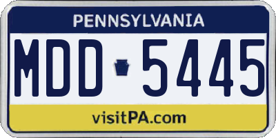 PA license plate MDD5445