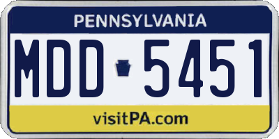 PA license plate MDD5451