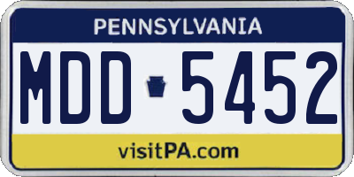 PA license plate MDD5452