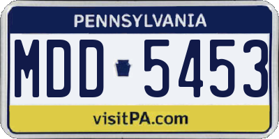 PA license plate MDD5453