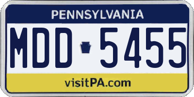 PA license plate MDD5455
