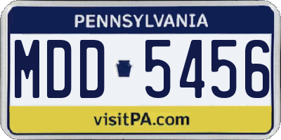 PA license plate MDD5456