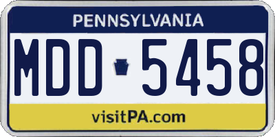 PA license plate MDD5458
