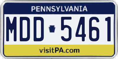 PA license plate MDD5461