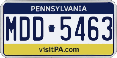 PA license plate MDD5463