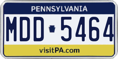 PA license plate MDD5464