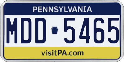 PA license plate MDD5465