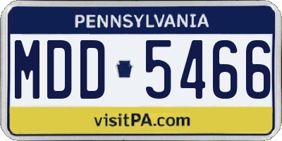 PA license plate MDD5466
