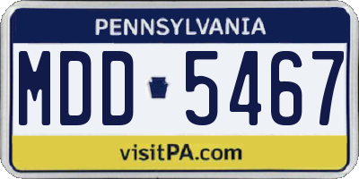 PA license plate MDD5467