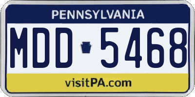 PA license plate MDD5468