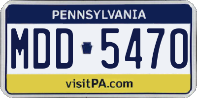 PA license plate MDD5470