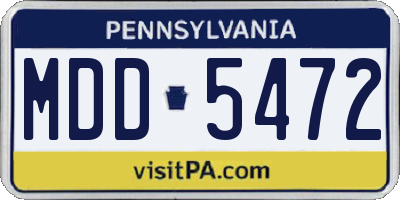 PA license plate MDD5472