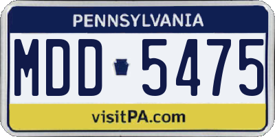 PA license plate MDD5475