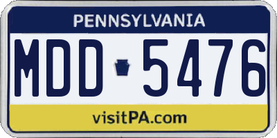 PA license plate MDD5476