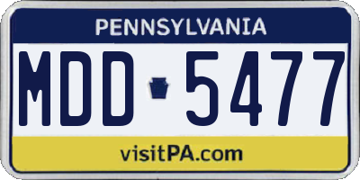 PA license plate MDD5477