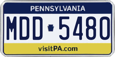 PA license plate MDD5480