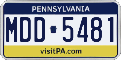 PA license plate MDD5481