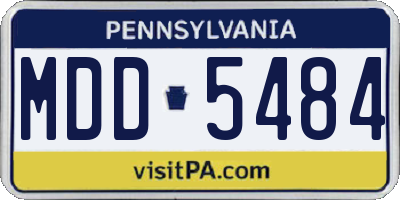 PA license plate MDD5484